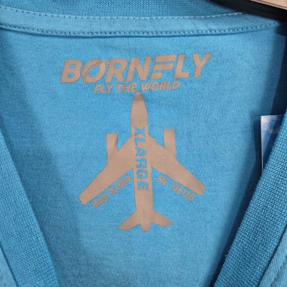 Born Fly Men's T-Shirt Size XL Embroidery Blue Cloud Hoppers Airlines (42) - Picture 4 of 8